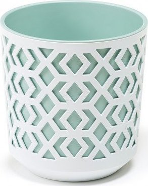 Lamela Doniczka z wkładem biały-miętowy Aztek 30 cm