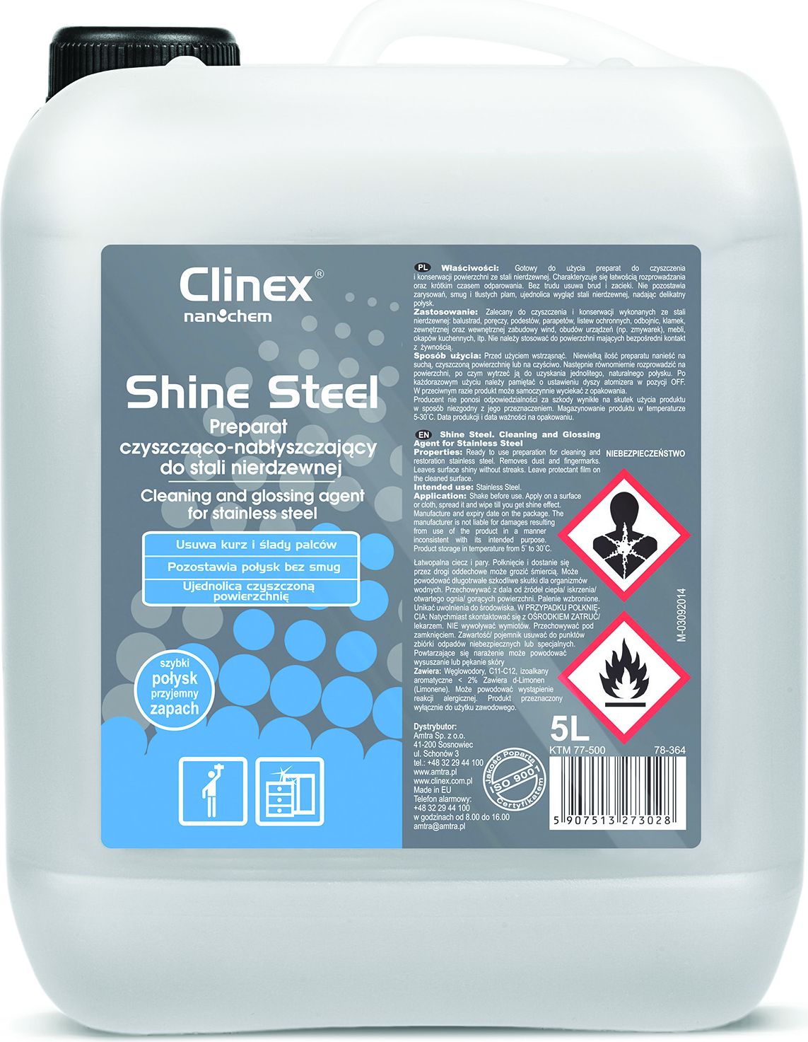 Clinex Płyn Clinex shine steel 5L.77500