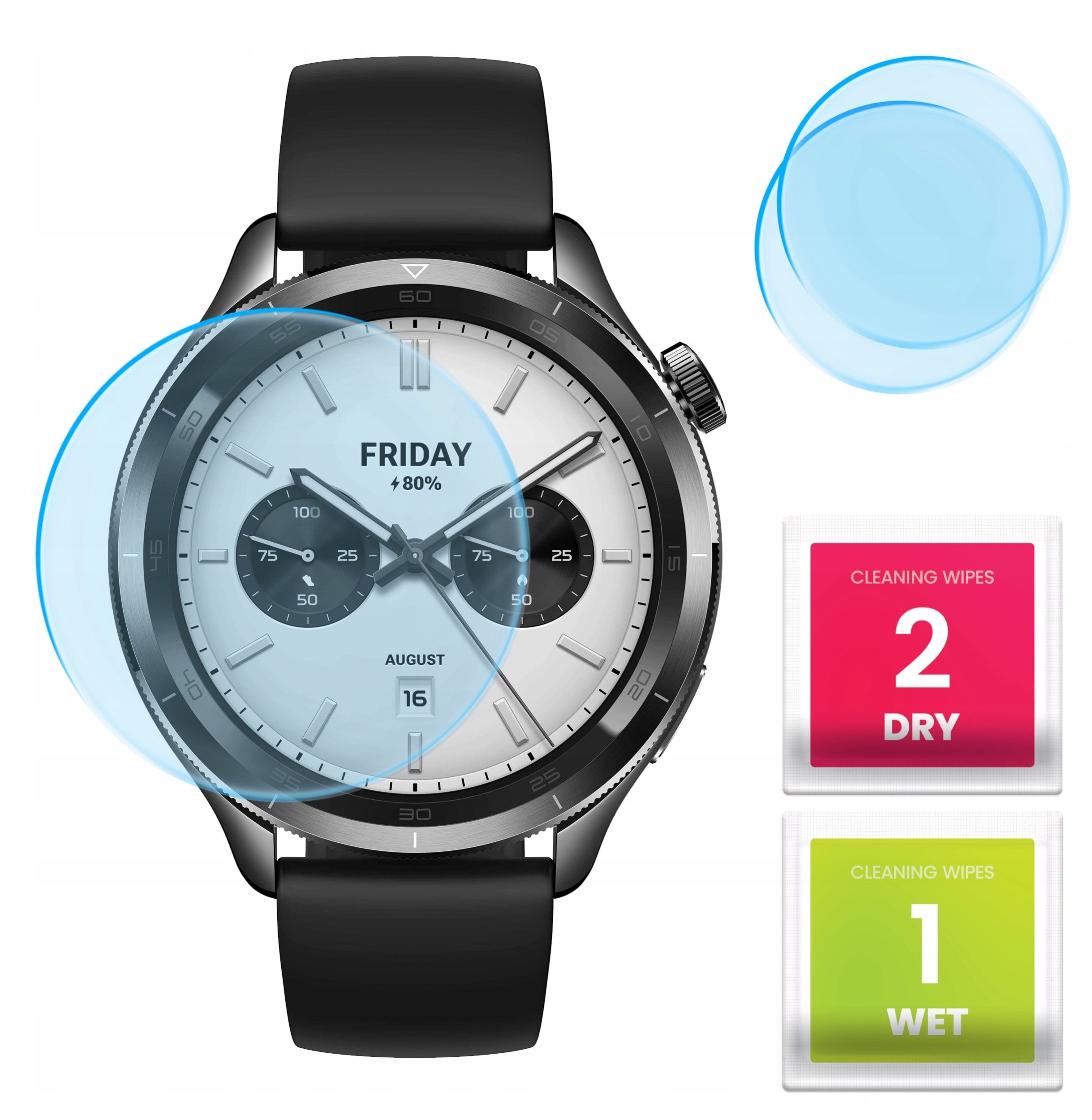 2-PAK Szkło Hybrydowe do Xiaomi Watch S4 (Szkiełko, Ochronne, Odporne, 9H)