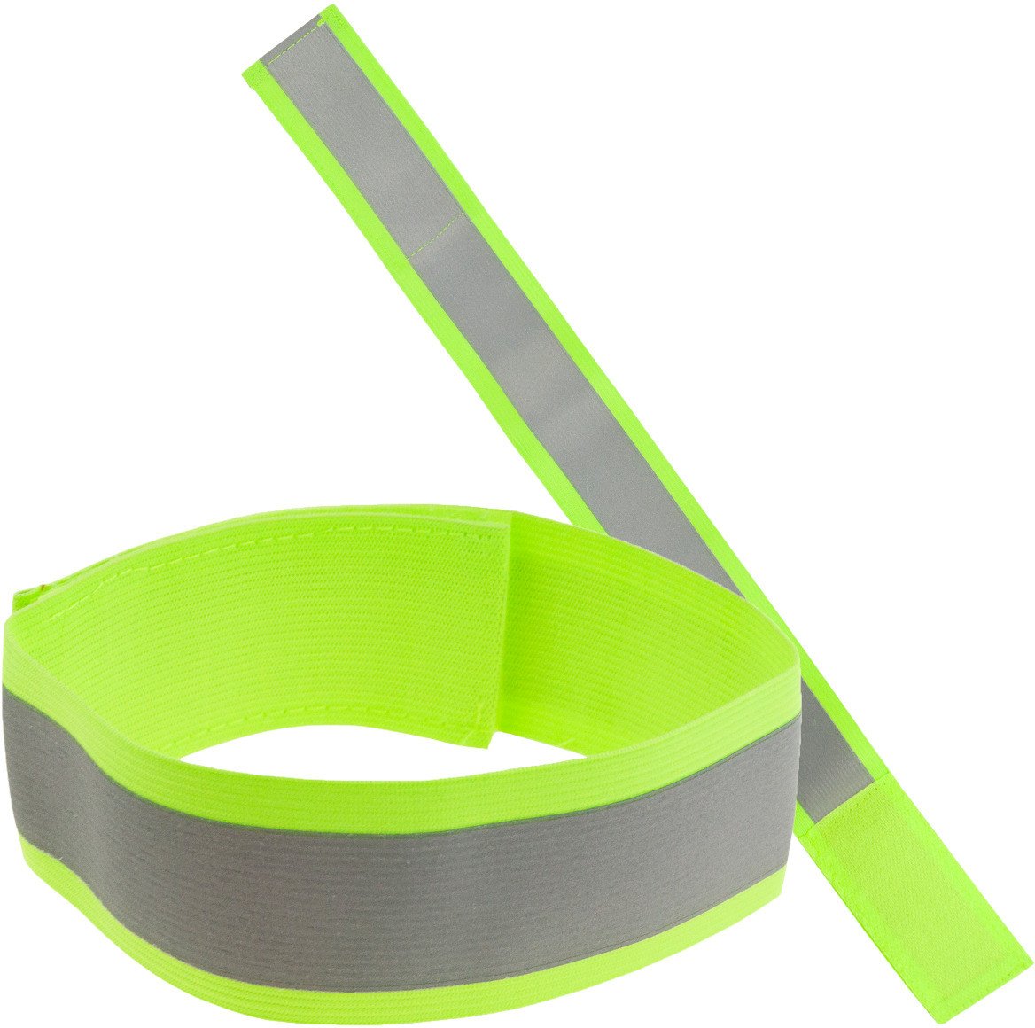 TG71299-1 ZÓŁTA OPASKA ODBLASKOWA DO BIEGANIA NA ROWER NA RĘKĘ RAMIĘ RZEP