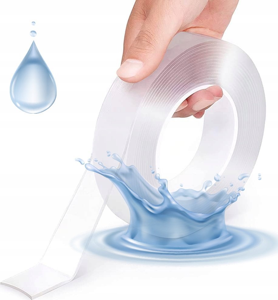 Rosfix TAŚMA DWUSTRONNA NANO WIELOKROTNEGO UŻYTKU 5M/3CM MOCNY KLEJ WODOODPORNA HQ