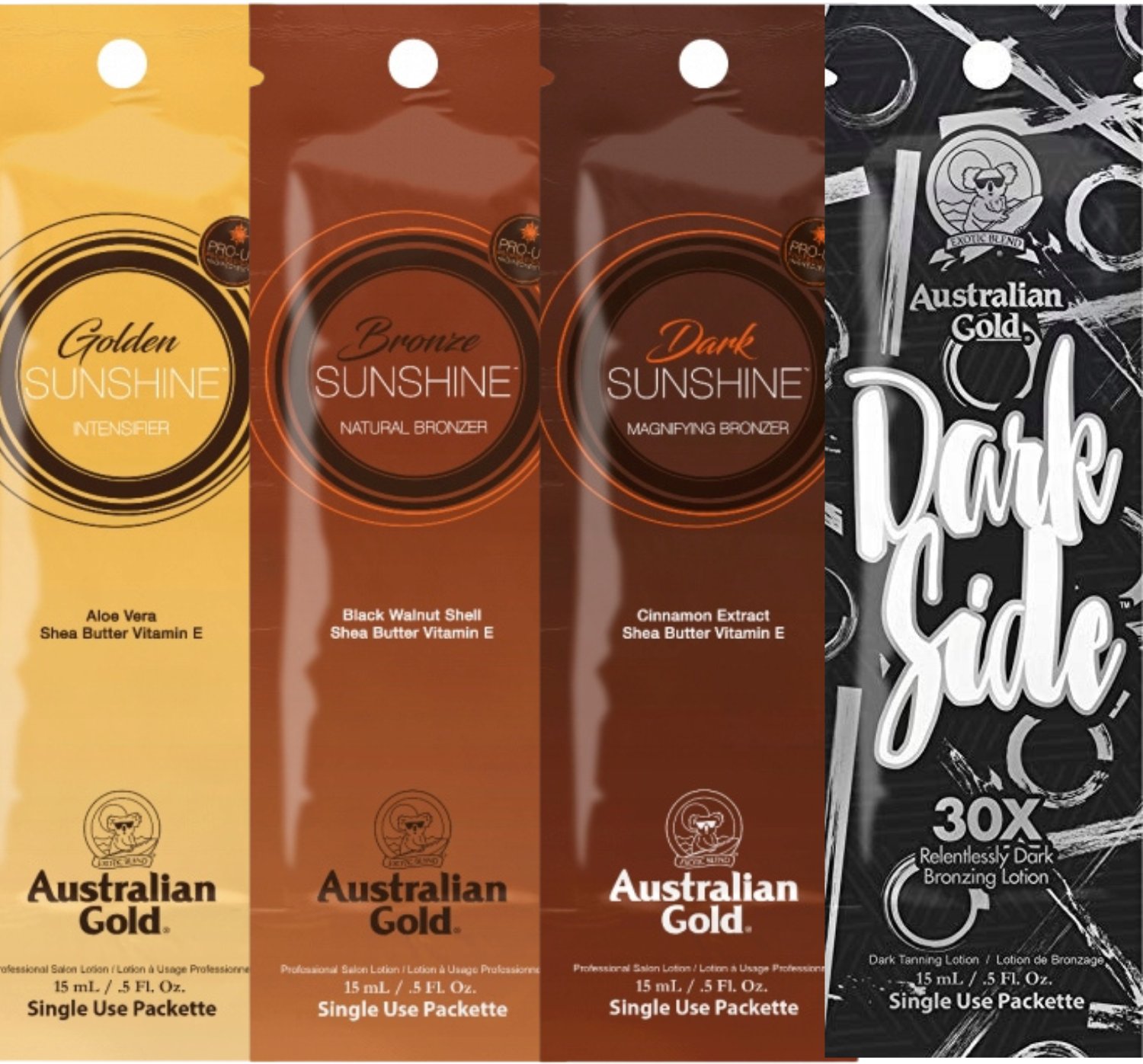 Australian Gold Zestaw Saszetek Do Opalania x4szt