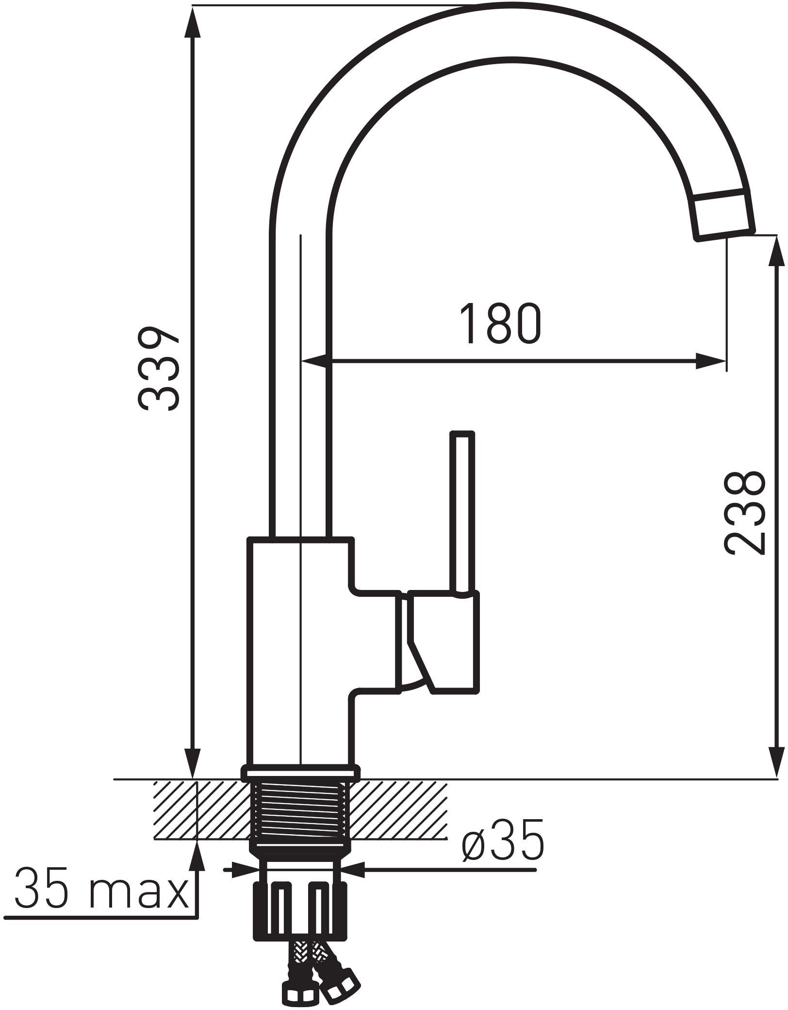 KITCHEN MIXER SPOT DOM-BDS41B.BLACK