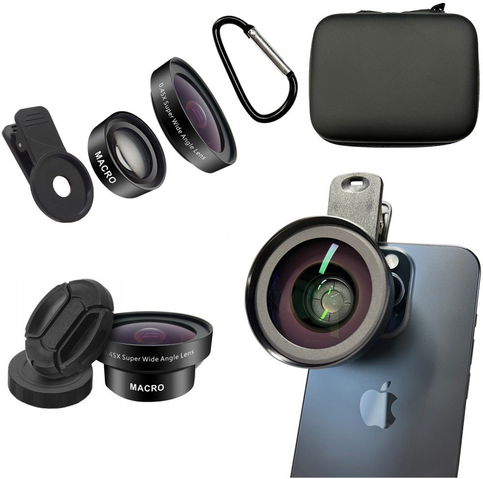 Uniwersalny obiektyw Supero na Telefonu tablet, 2w1 Makro + Szerokokątny, Klips Montażowy