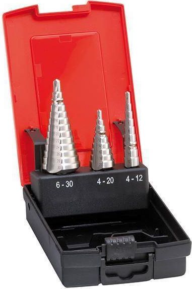 Wiertło Format stopniowe walcowe 7 4 5 6 10 11 12 14 16 8 9 18 20 30 22 24 28 26mm 3szt. (14249-uniw)