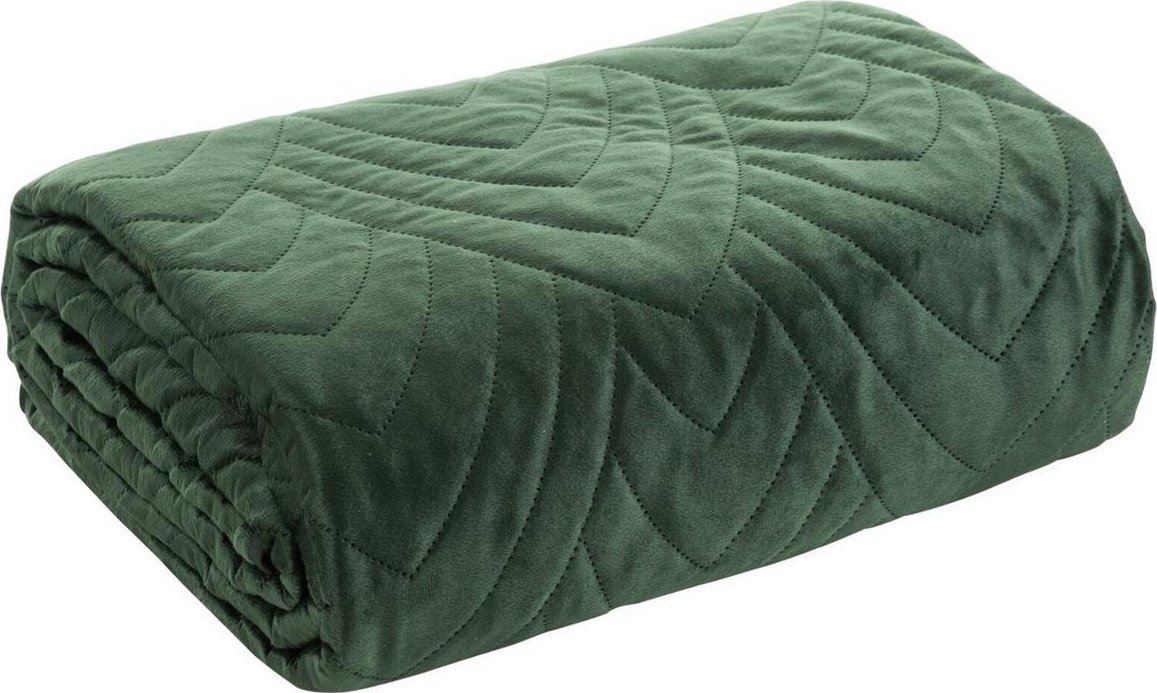 Eurofirany Narzuta 220 x 240 Pikowana Velvet Luiz6 C.Zieleń