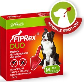 TropiDog VET-AGRO FIPREX DUO M 134 mg + 120,6 mg roztwór do nakrapiania dla psów