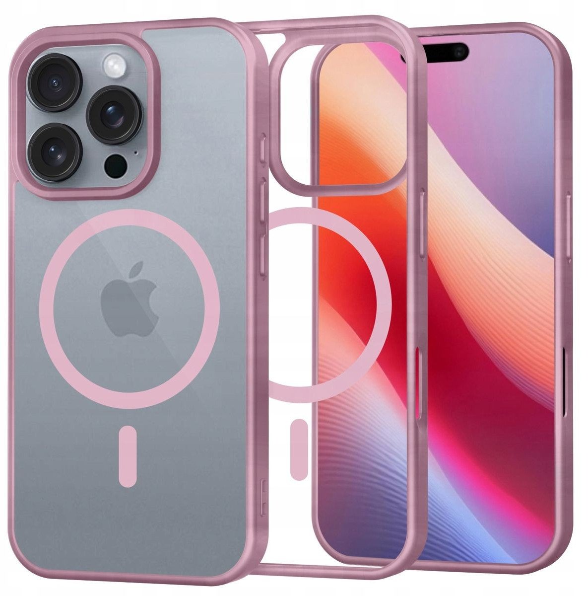 Magnetyczne etui Supero TPUAcrylic MagSafe do iPhone 16 Pro, przezroczysto-różowe