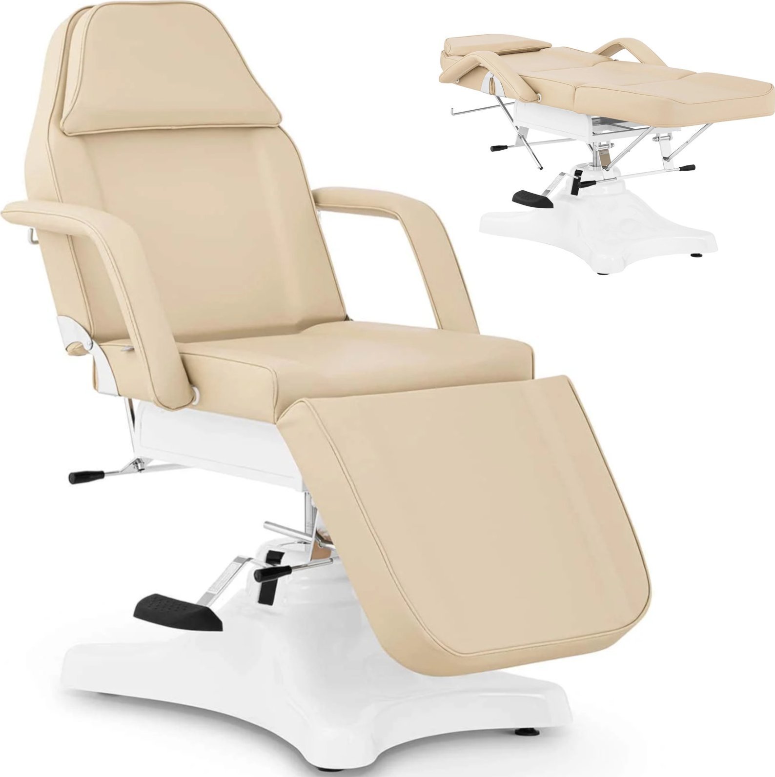 Physa Fotel kosmetyczny do tatuażu masażu spa BERGAMO - beżowy Fotel kosmetyczny do tatuażu masażu spa BERGAMO - beżowy