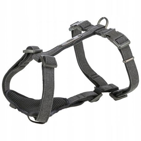 Trixie H-szelki bawełniane dla psa, czarne, M–L: 52–75 cm/20 mm