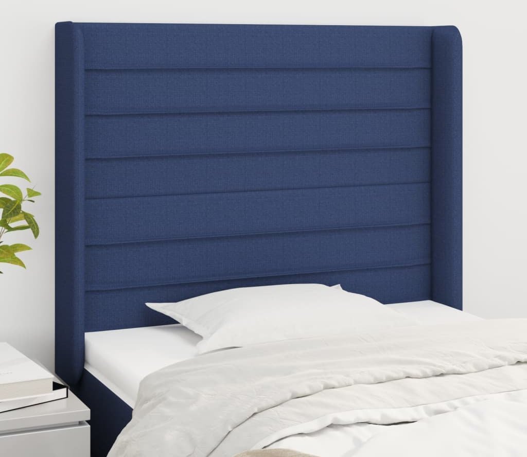 vidaXL vidaXL Zagłówek uszak, niebieski, 103x16x118/128 cm, tkanina