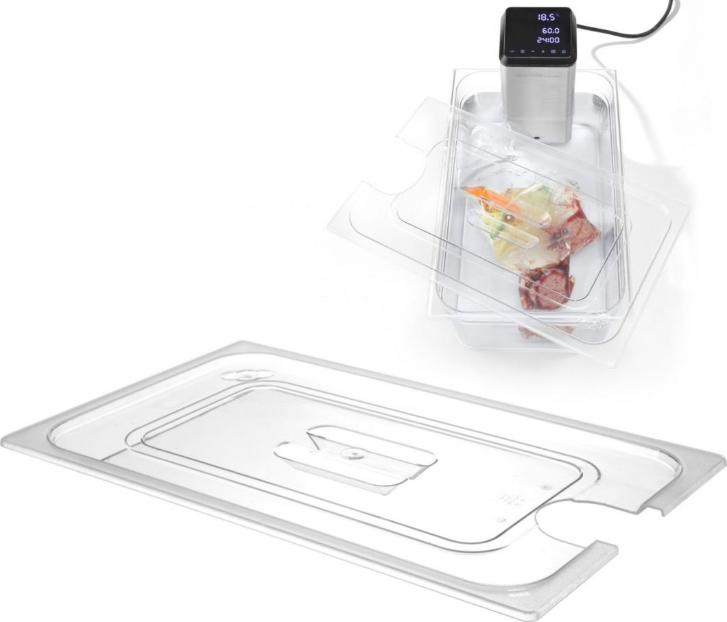 Hendi Pokrywka z poliwęglanu z wycięciem na Sous-Vide do pojemników GN 1/2 - Hendi 864210 Pokrywka z poliwęglanu z wycięciem na Sous-Vide do pojemnikó