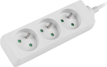 Lanberg 1.5m, biała, 3 gniazda, kabel wykonany z pełnej miedzi -PS0-03E-0150-W