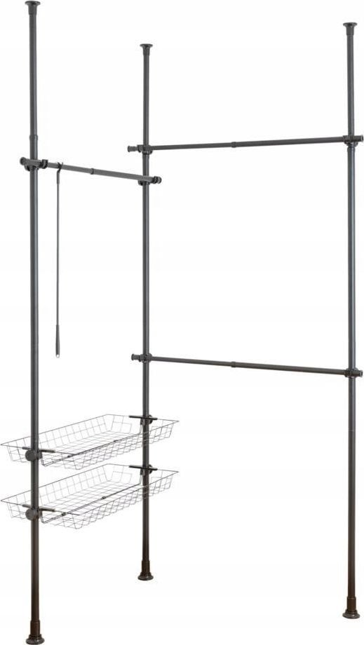Wenko Teleskopowy system do garderoby HERKULES BASIC, podwójny, kolor czarny, WENKO