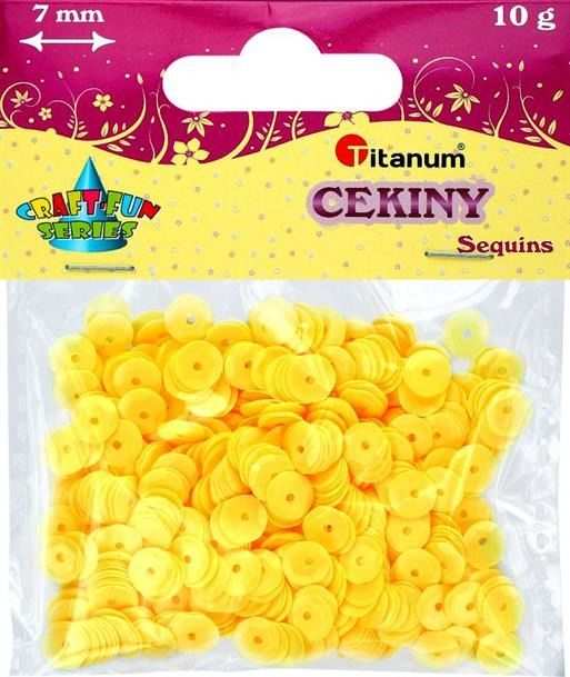 Titanum Cekiny 7mm pastelowe żółte 14g CRAFT-FUN