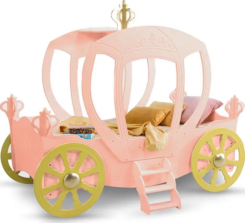 Elior Różowe łóżko karoca dla dziewczynki - Pompi 90x180 cm