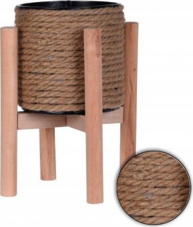 Koopman Doniczka pleciona juta na nóżkach boho 23 cm