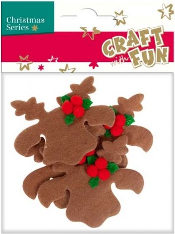 Craft with Fun Ozdoba filc renifer 4szt. (412883)