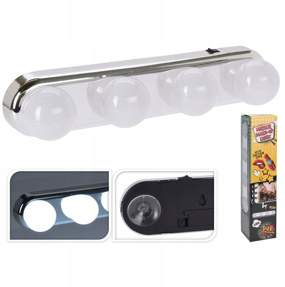 Lampki na lustro 4 LED na przyssawki 30,5 cm
