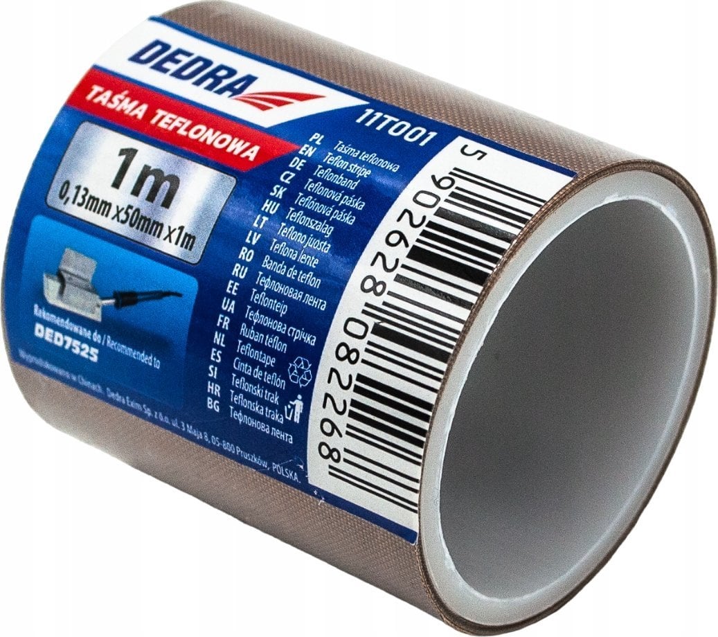 Dedra Taśma teflonowa 10mx50mmx0,13mm, samoprzylepna