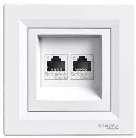 Schneider Electric Gniazdo komputerowe podwójne 2xRJ45 kat.6 białe - EPH4800121