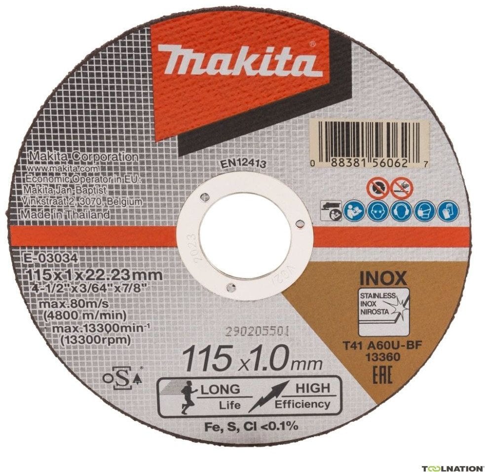 ABRASIVE CUTTING DISC E-03034 115X1X22