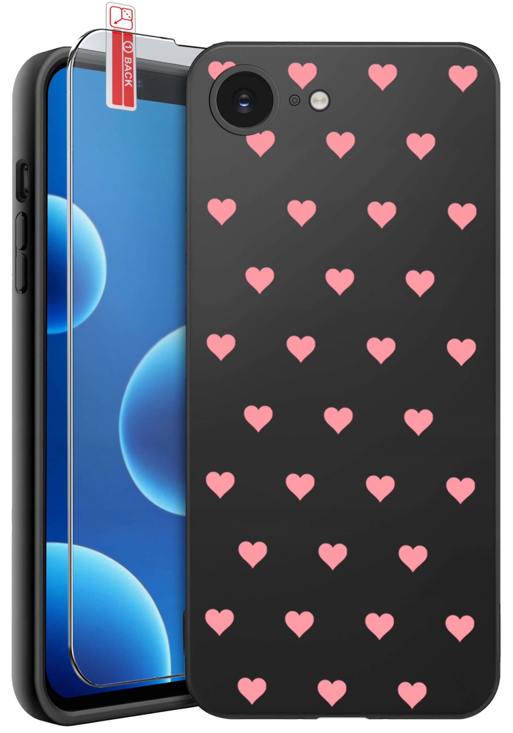 ETUI do iPhone 16e | WZORY | SILIKONOWE MATT CASE + SZKŁO 9H