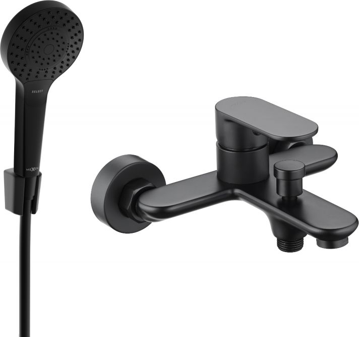 Bateria wannowa Mexen Mexen Milo R05 bateria wannowa z zestawem prysznicowym, czarna - 7133R05-70