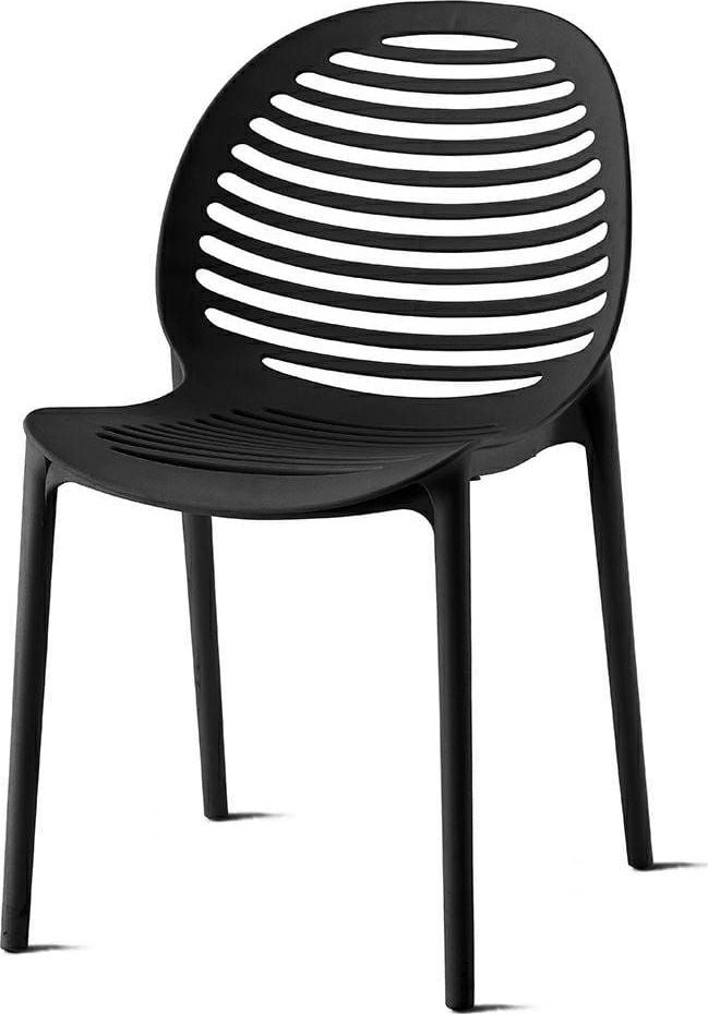 King Home Krzesło SUNNY czarne - polipropylen - poliwęglan