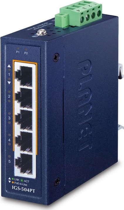Switch Planet PLANET 10/100/1000T 802.3at PoE + Nie zarządzany Gigabit Ethernet (10/100/1000) Obsługa PoE Niebieski