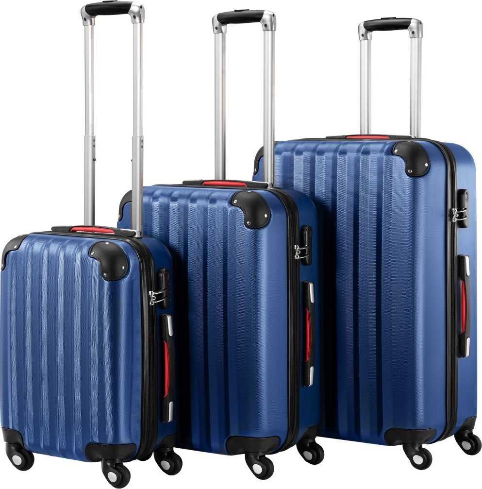 Zestaw walizek na kółkach MADERA granatowy 3w1