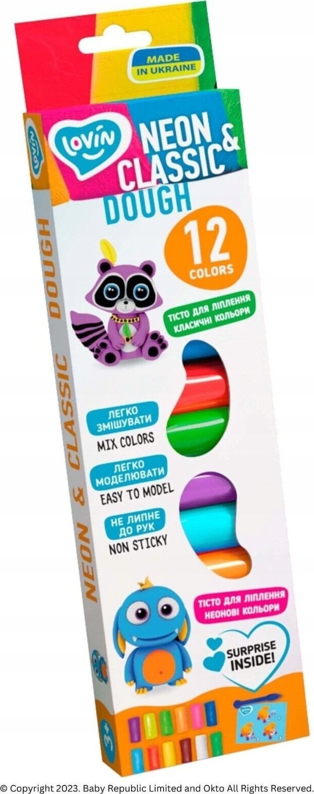 Maksik Ciastolina Zestaw do modelowania 12 kolorów Lovin 41182
