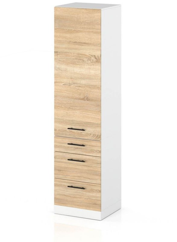 Słupek Kuchenny Stojący 60cm Szafka 3 Szuflady S60s3 Spremium Dąb Sonoma