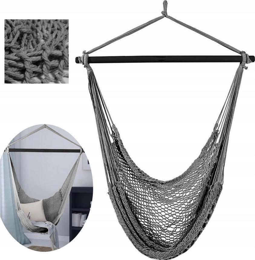 SunActive Hamak Krzesło brazylijskie Wiszący Pleciony Bujak