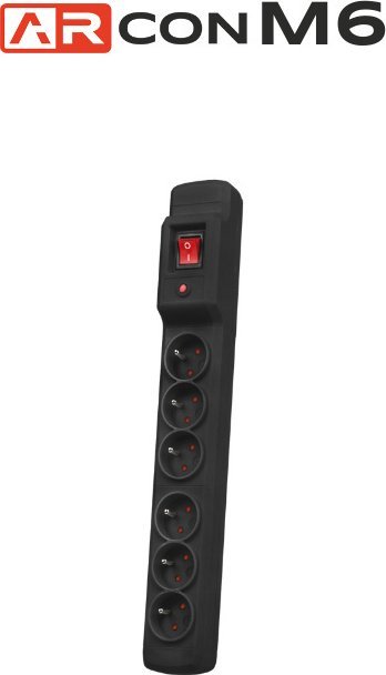 Listwa przeciwprzepięciowa 6 gniazd o długości 1,5m Czarna ARcon M6 firmy Armac