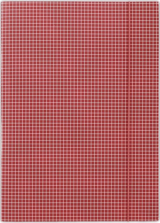 Donau Teczka z gumką DONAU, karton, A4, 400gsm, 3-skrz., czerwona w kratę