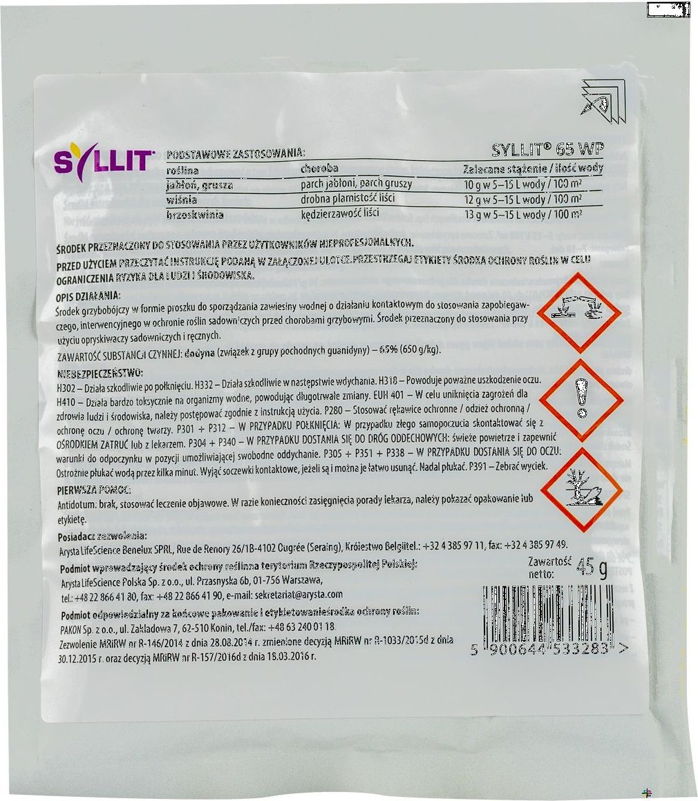 Twój Ogród Syllit 65 WP TO 45g środek grzybobójczy