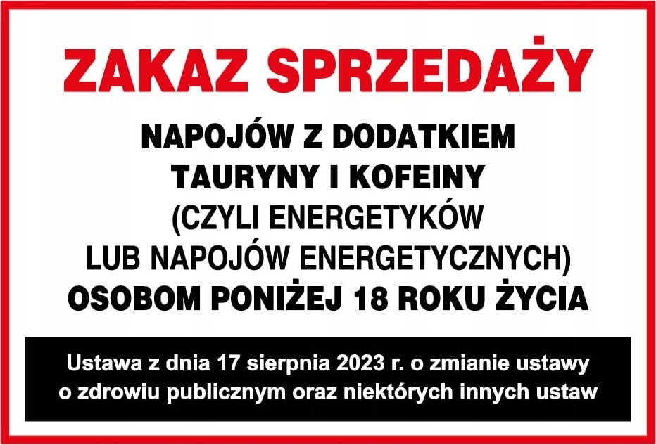 Mój dom Zakaz Sprzedaży Napojów Z Dodatkiem Tauryny Libres Polska Sp Zakaztauryny 5902082238195