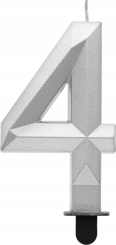 GoDan Świeczka cyfra 4 Diament met srebrny PF-SDS4 63278