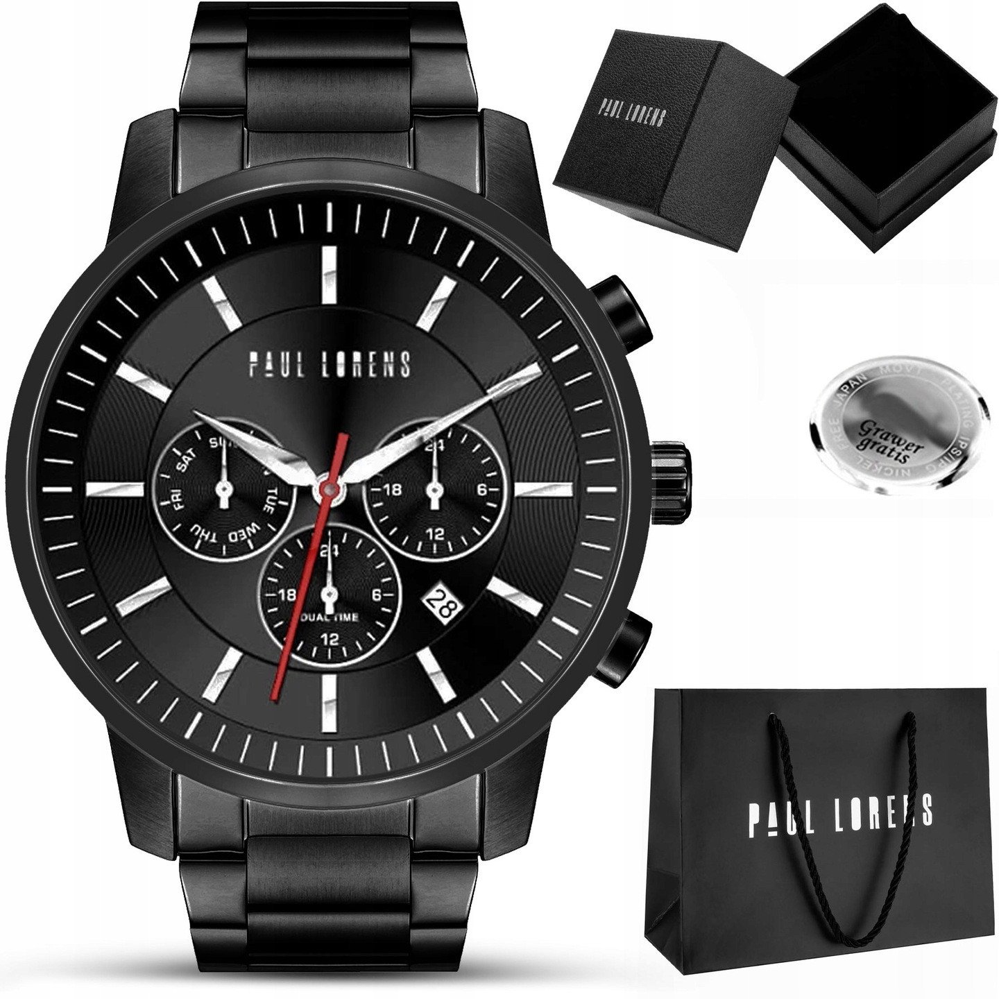 Zegarek Paul Lorens Zegarek męski TORNAR z GRAWEREM
