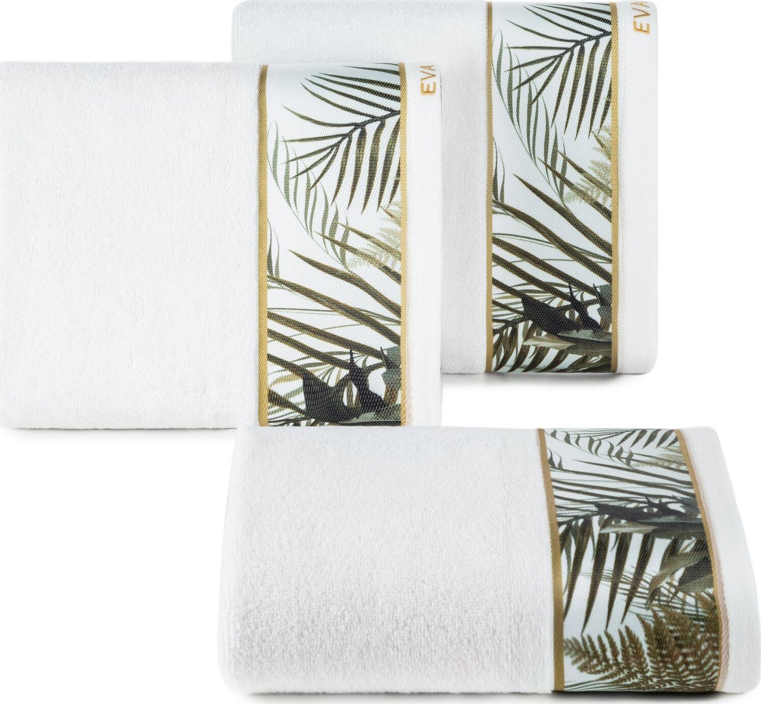 Ręcznik bawełniany z ozdobną bordiurą Eva Minge2 50X90 biały