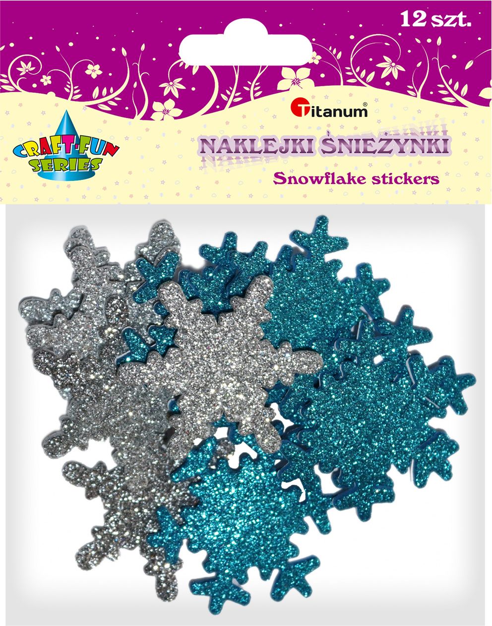 Titanum Dodatek dekoracyjny Craft-fun pianka kształty naklejki śnieżynki (YFXS104)