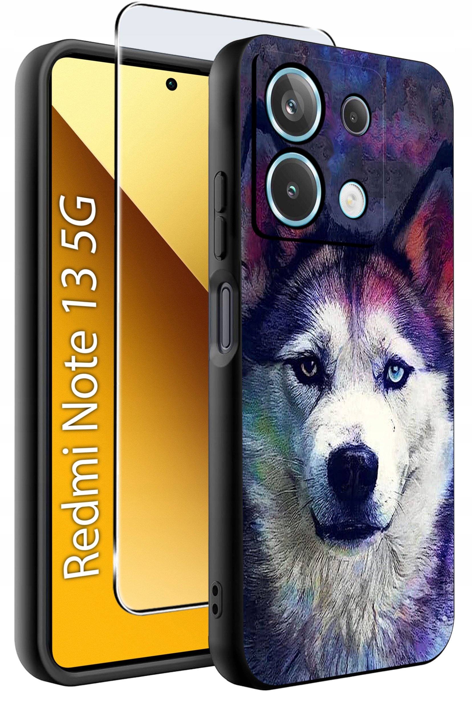 ETUI do Xiaomi Redmi Note 13 5G WZORY |SILIKONOWE MATT CASE +SZKŁO 9H