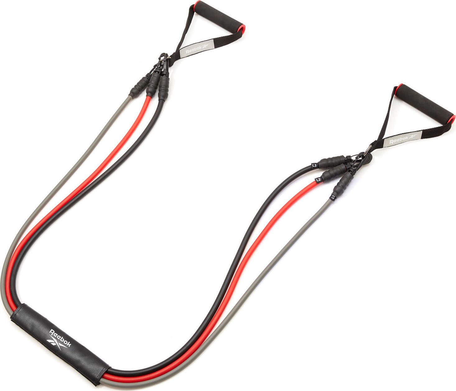 Reebok Tubing RATB-30034 różne poziomy oporu w zestawie wielokolorowy 3 szt.