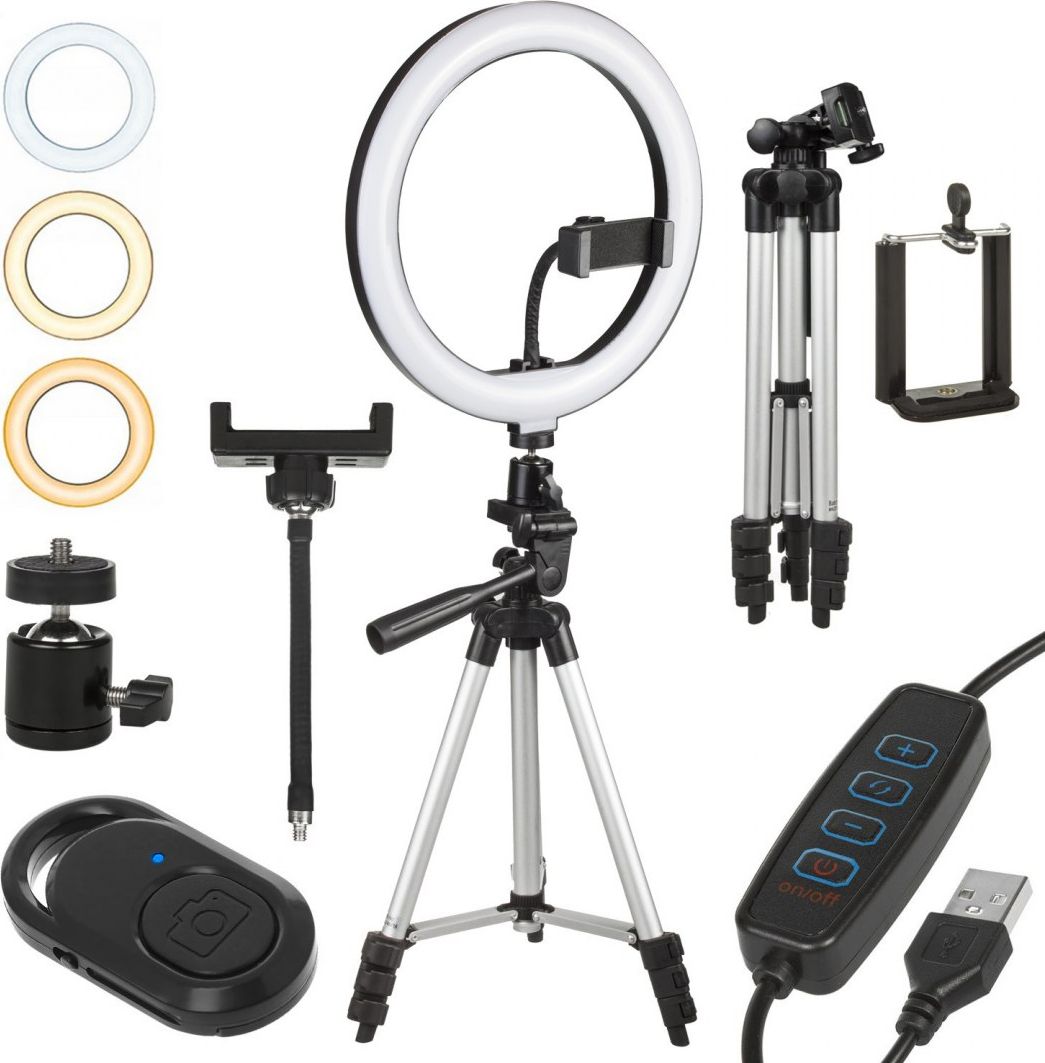 Lampa pierścieniowa Maclean MCE610 10" LED 12W ze statywem 110 cm