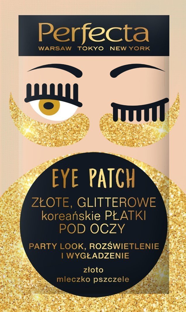 DAX Perfecta Eye Patch Złote Glitterowe Koreańskie Płatki pod oczy 1op.-2szt