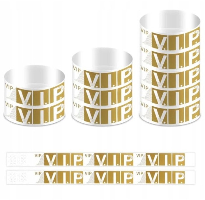 OPASKI na FESTIWAL IMPREZĘ KLUBOWE vip ZŁOTE na RĘKĘ PANIEŃSKI 100 sztuk