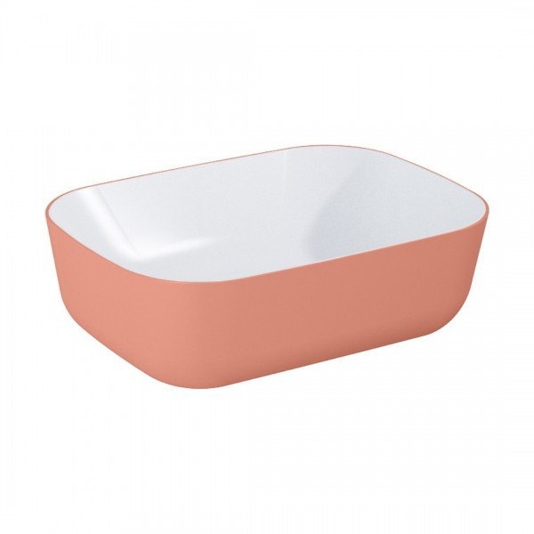 RE040460896100 / ELITA / RENI / UMYWALKA BICOLOR 46X33 BLAT, CERAM WHITE HG/TERRA PINK MATT / 146110 /