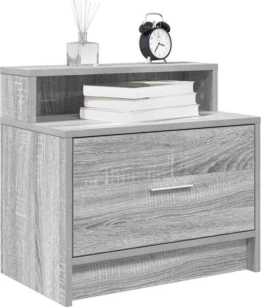 vidaXL vidaXL Szafki nocne z szufladą, 2 szt., szary dąb sonoma, 51x31x47 cm
