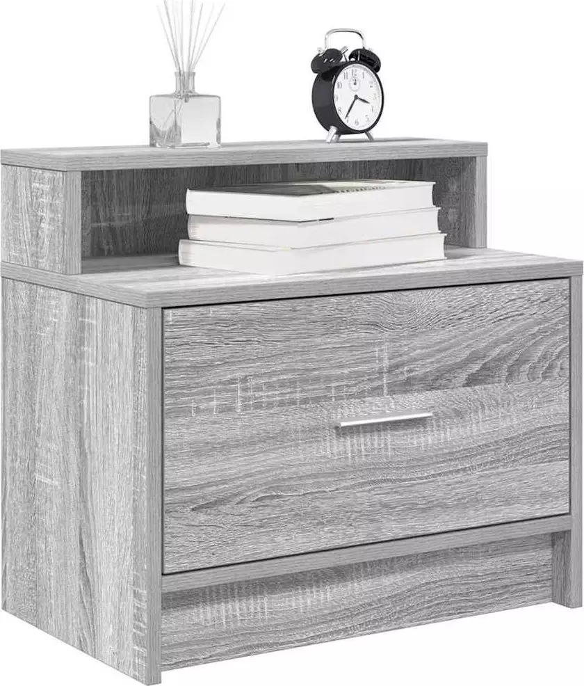 vidaXL vidaXL Szafki nocne z szufladą, 2 szt., szary dąb sonoma, 51x31x47 cm